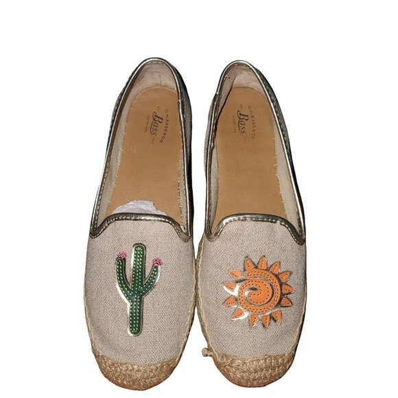 G.H. Bass & Co Jenna Critter sun green cactus size 6 flat new in box - Picture 1 of 9